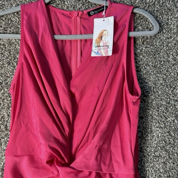 Pretty garden Sleeveless Satin Elegant Evening Dress SZ Medium NWT - Picture 9 of 11